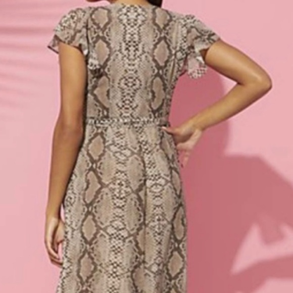 Snake-Print Ruffle Wrap Dress Sweet Pea N.Y. & Co - Picture 2 of 4